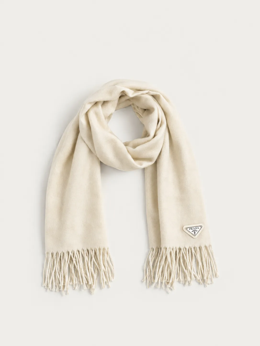 Ivory Fringed Scarf — detail