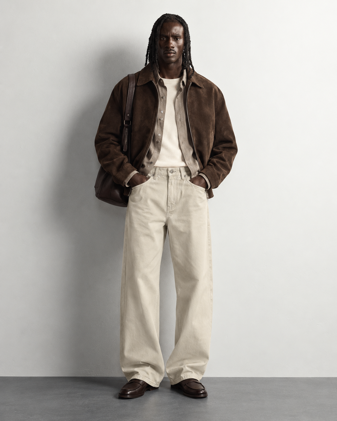 Baggy Wide Leg Jeans — worn, front