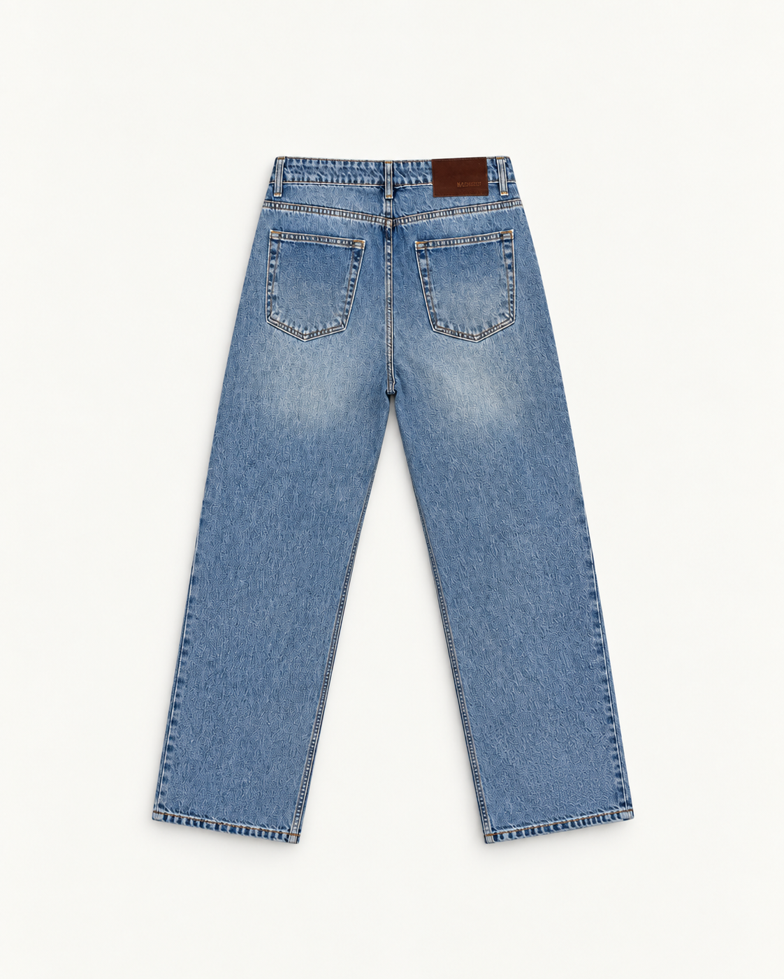 Light Blue Washed Baggy Jeans — back view