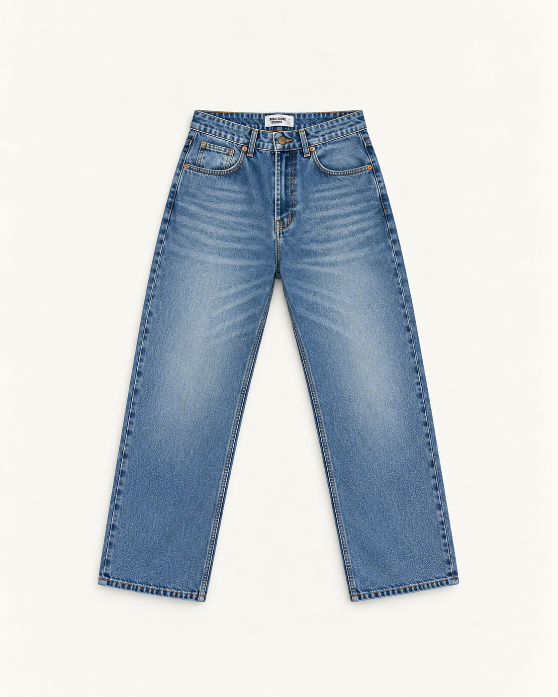 Light Blue Washed Baggy Jeans — front view