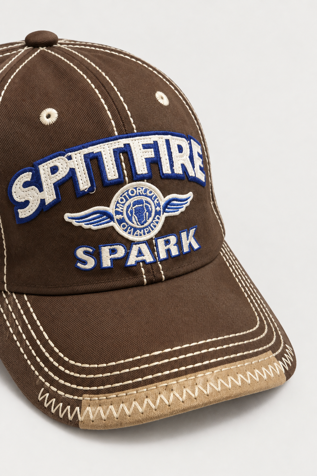 Spitfire Spark Vintage Cap — worn, close-up