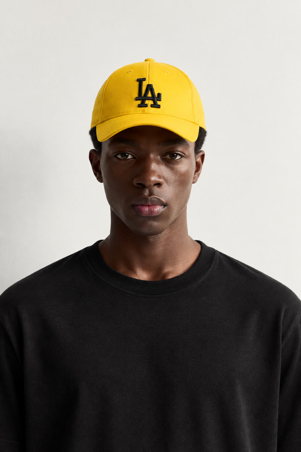 LA Boldmark Cotton Cap — worn, front