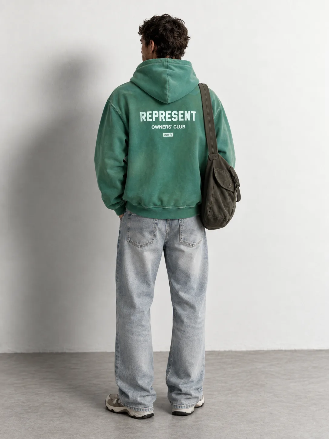 Contrast Stitch Washed Hoodie — worn, back