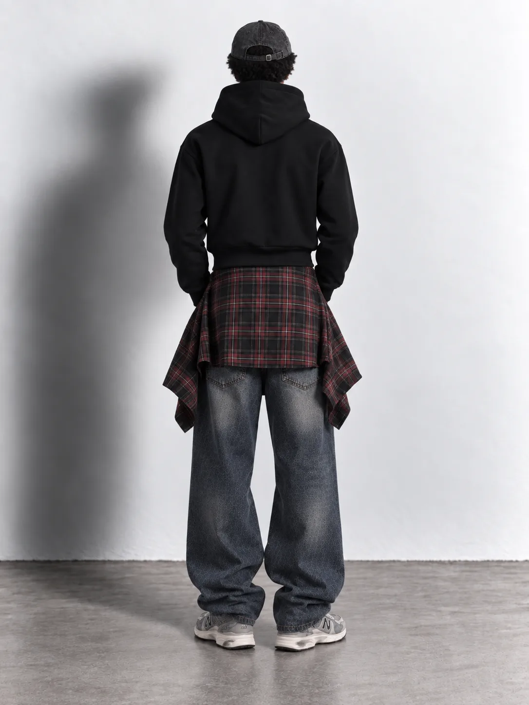 Cropped Boxy Hoodie — worn, back