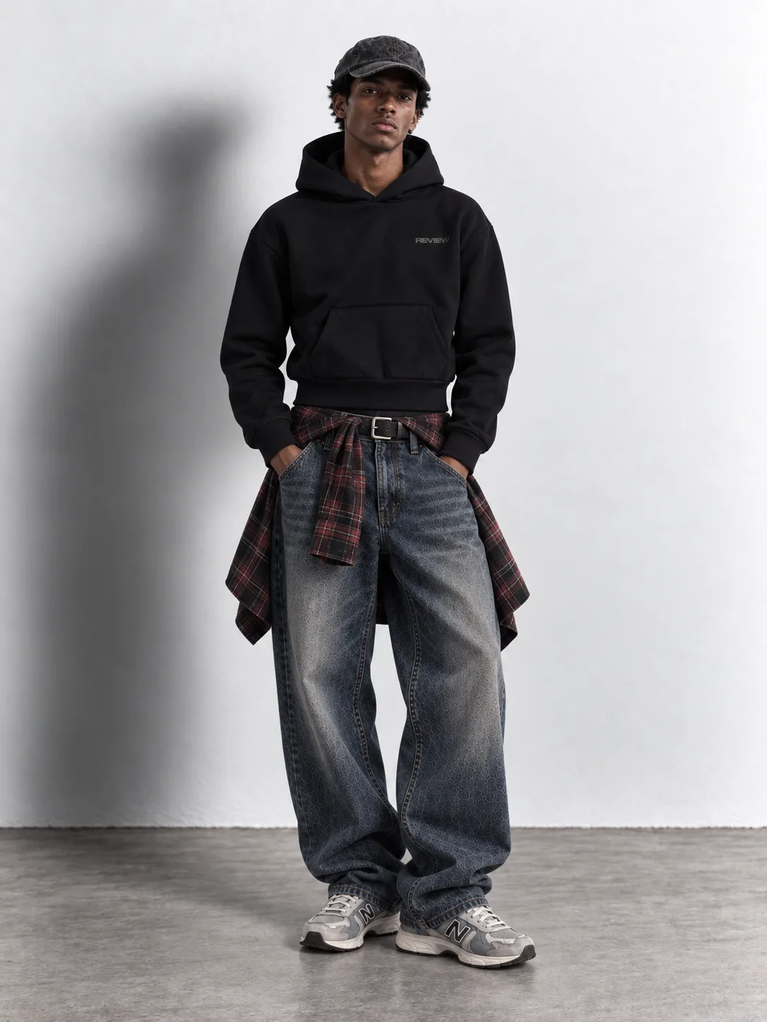 Cropped Boxy Hoodie — worn, front