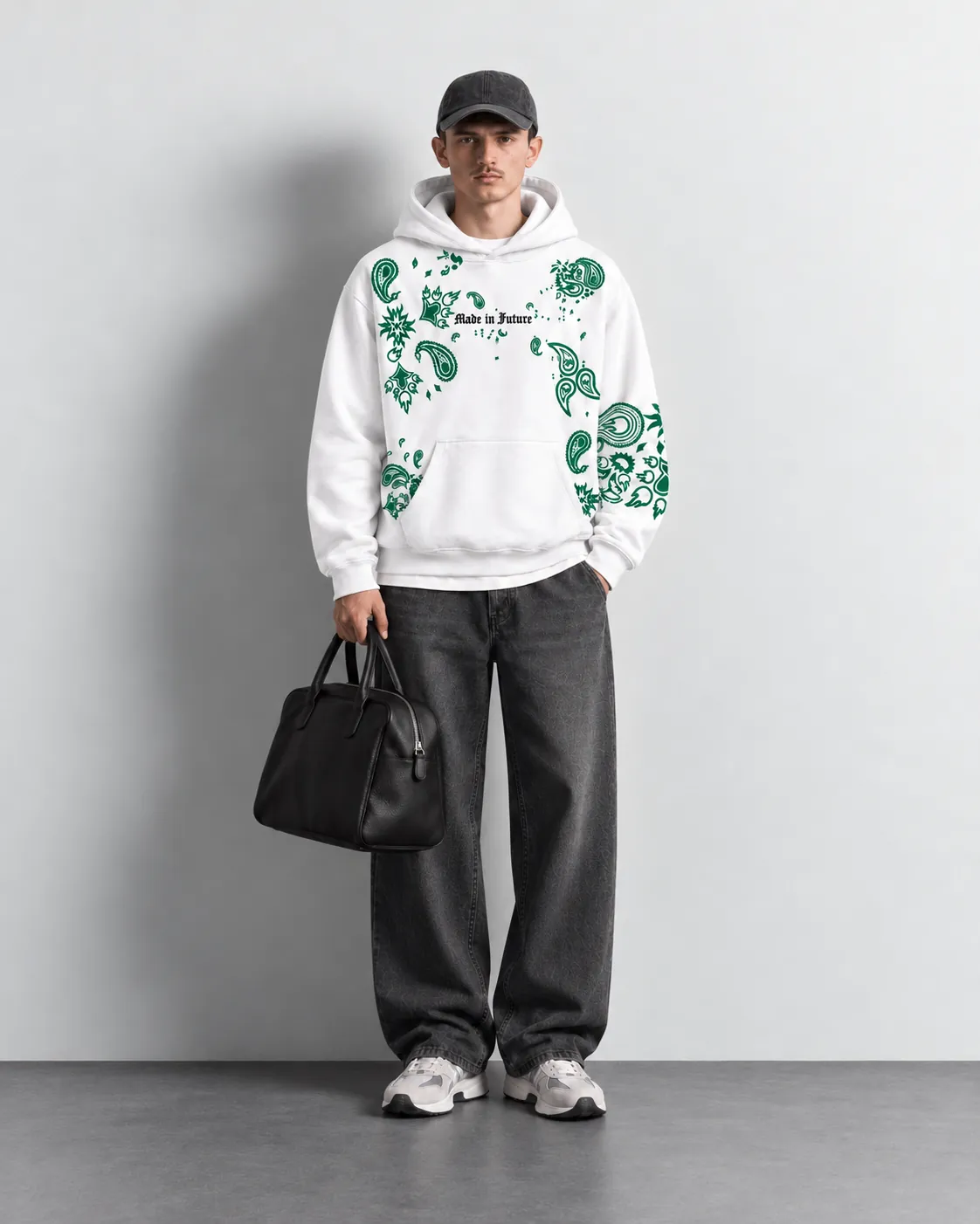 Future Paisley Hoodie White — worn, front