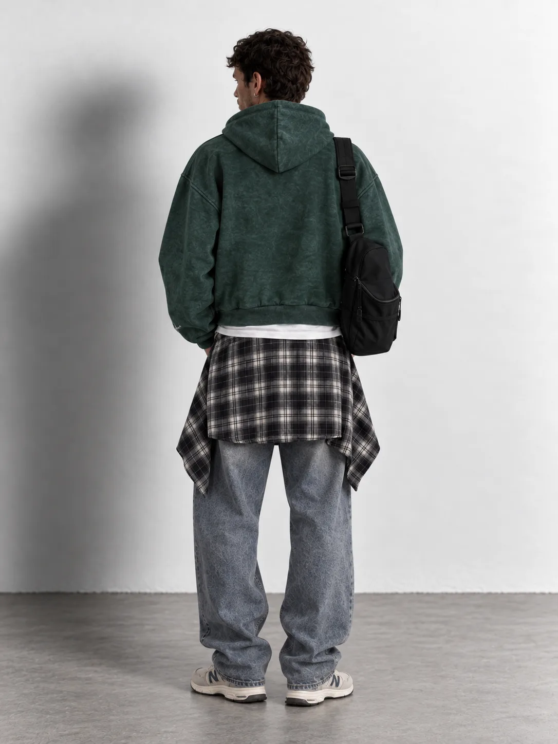 Vintage Wash Graphic Hoodie — worn, back
