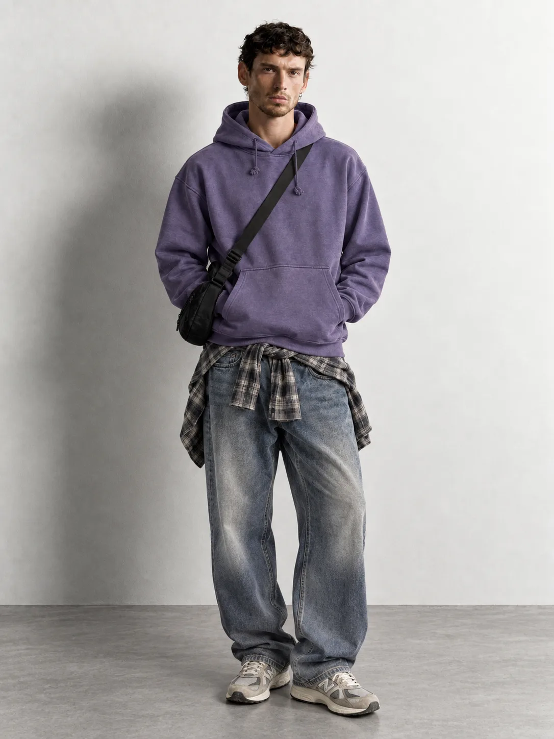 Vintage Wash Pullover Hoodie — worn, front