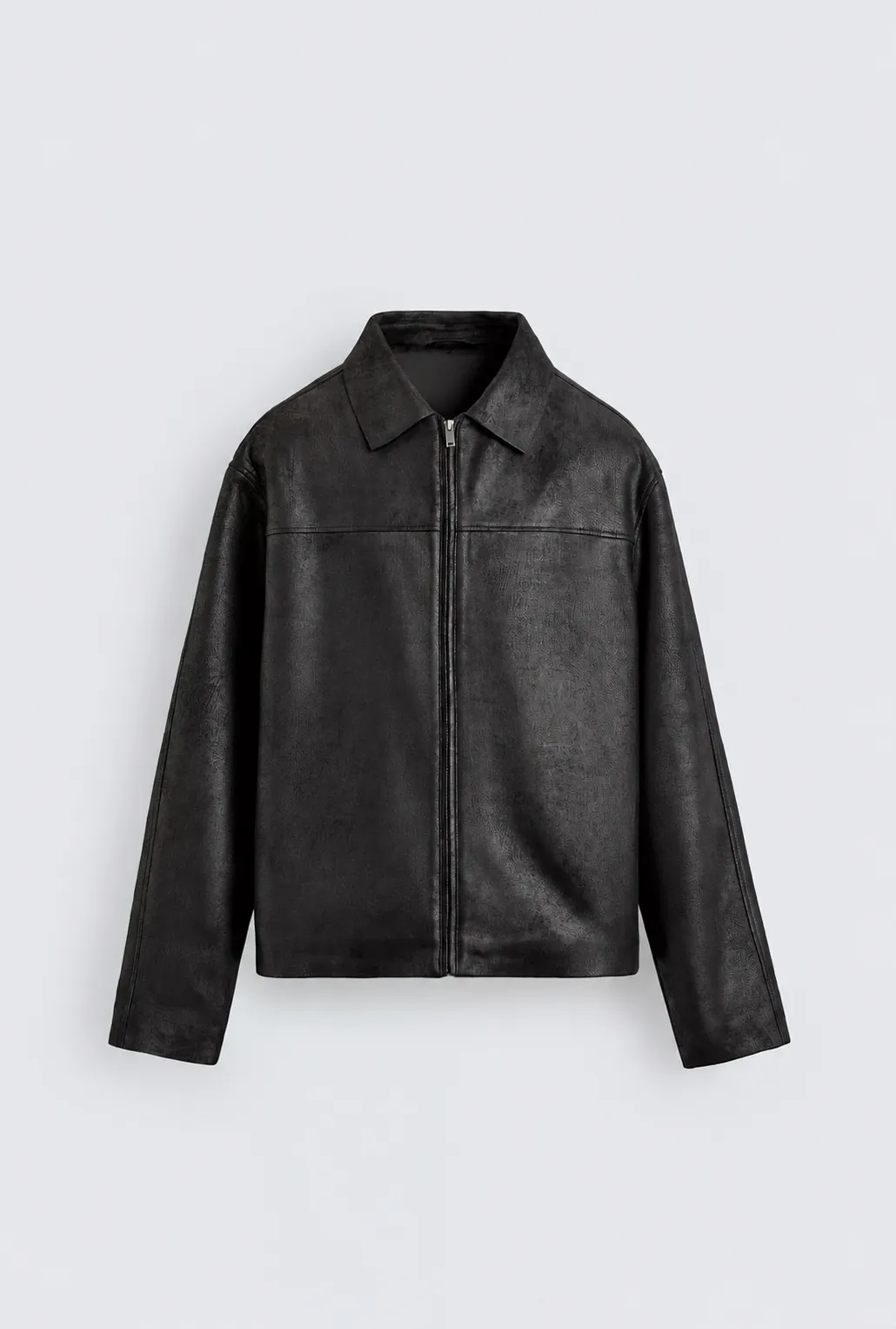 Clean Line Leather Jacket — front view