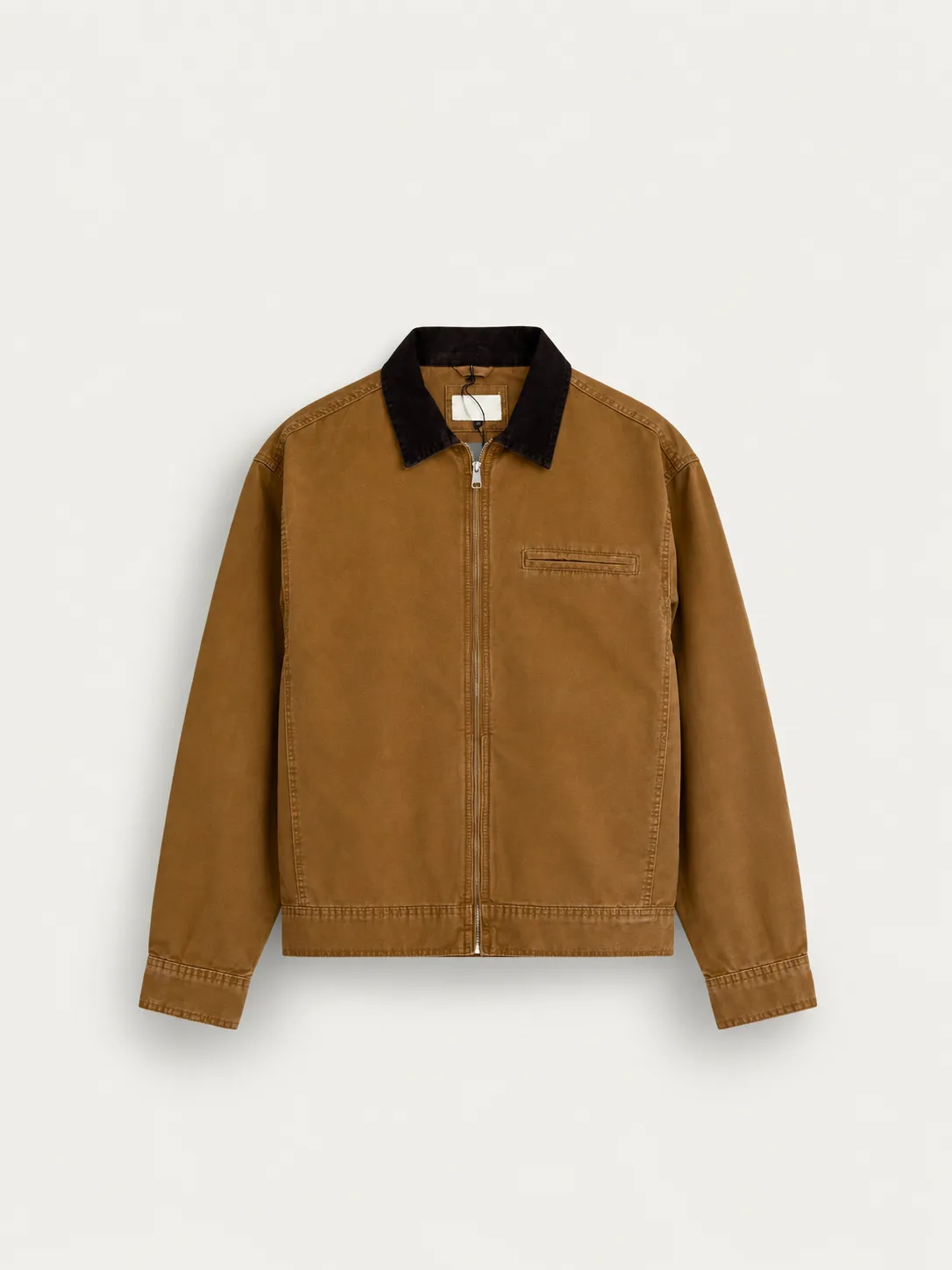 Contrast Collar Canvas Jacket — front view