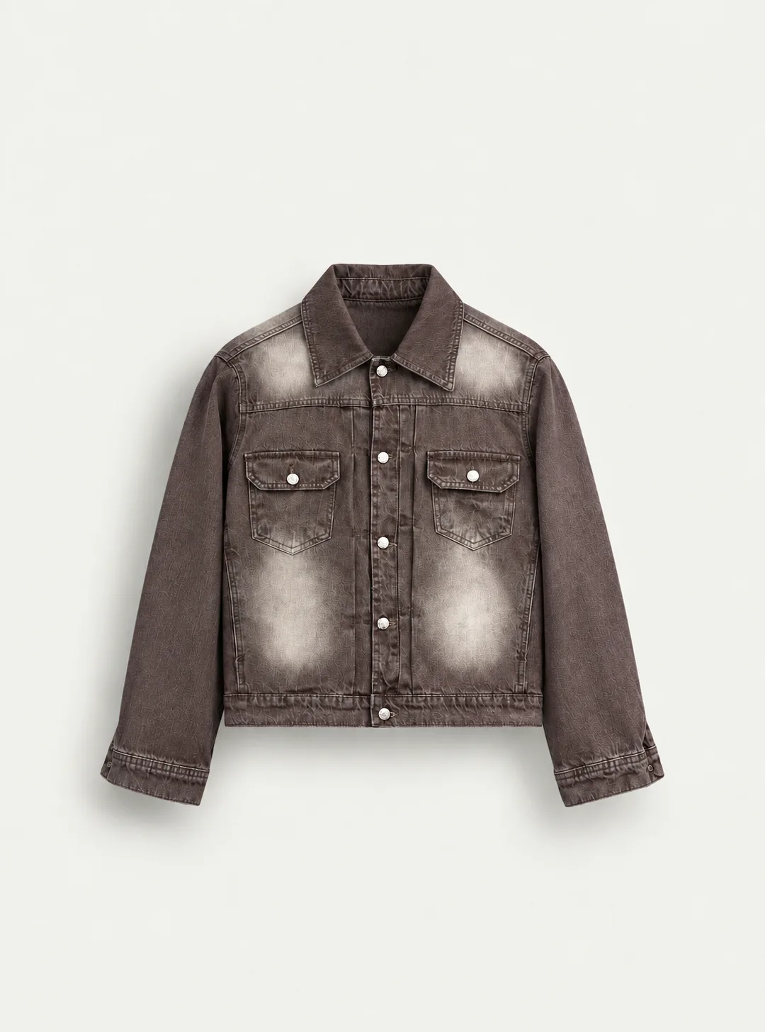 Faded Wash Denim Jacket — front view