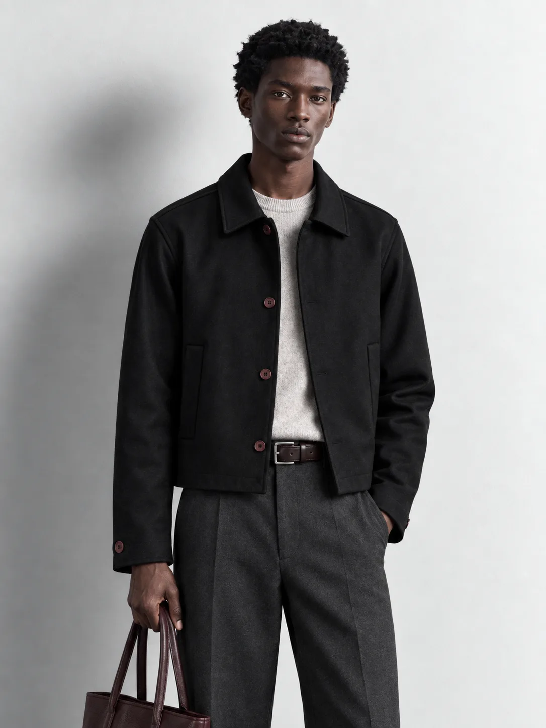 Minimal Button-up Jacket — front view