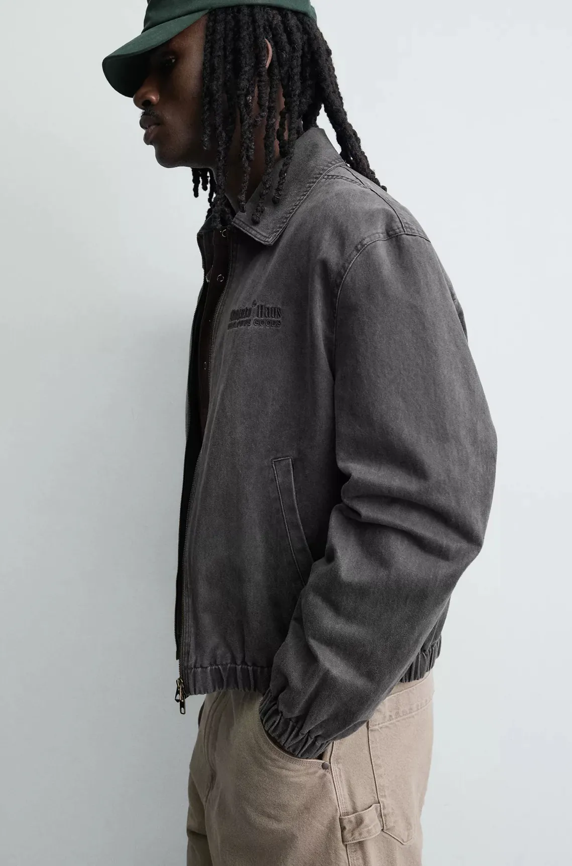Washed Faux Suede Jacket — detail