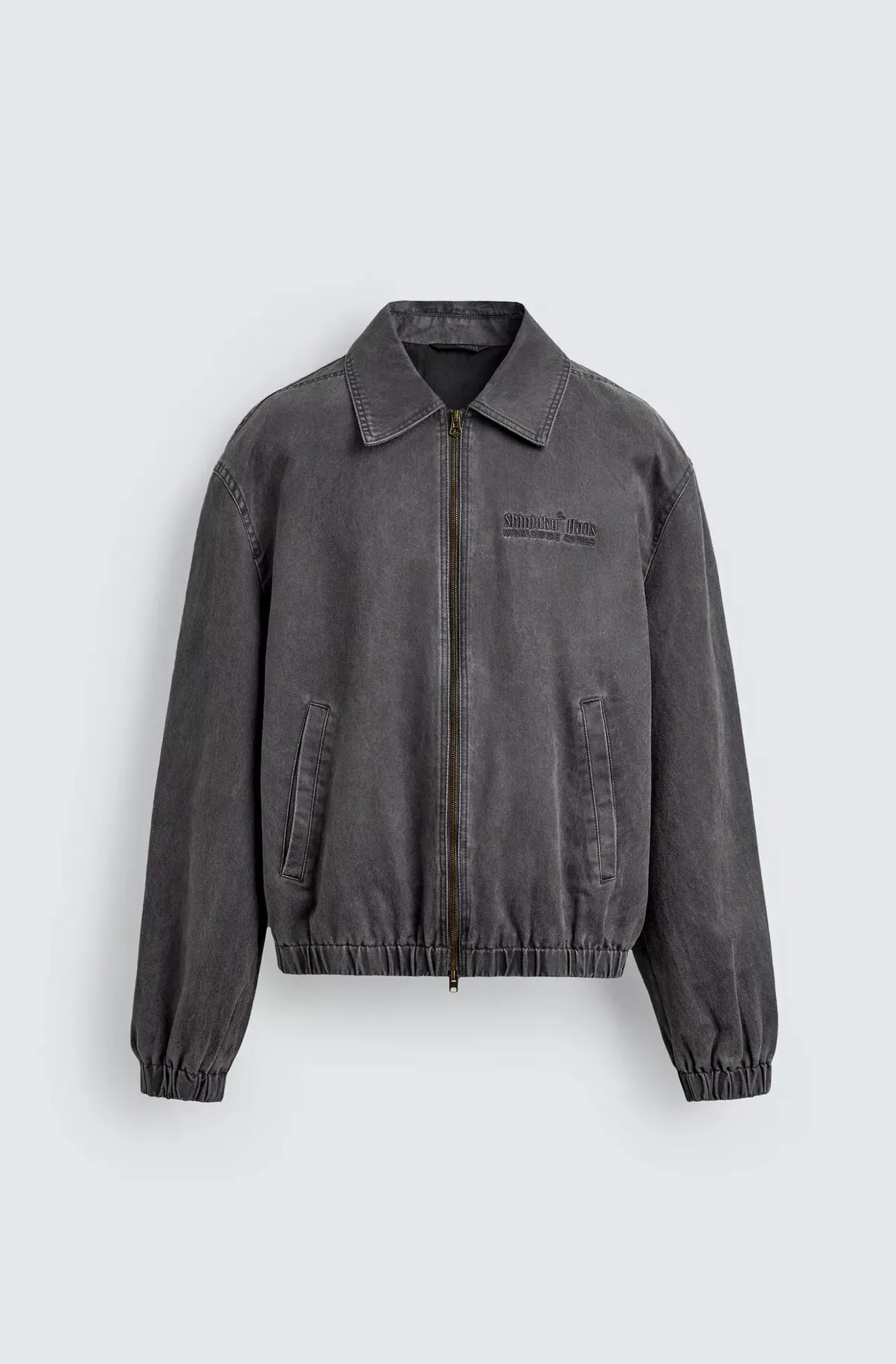 Washed Faux Suede Jacket — front view