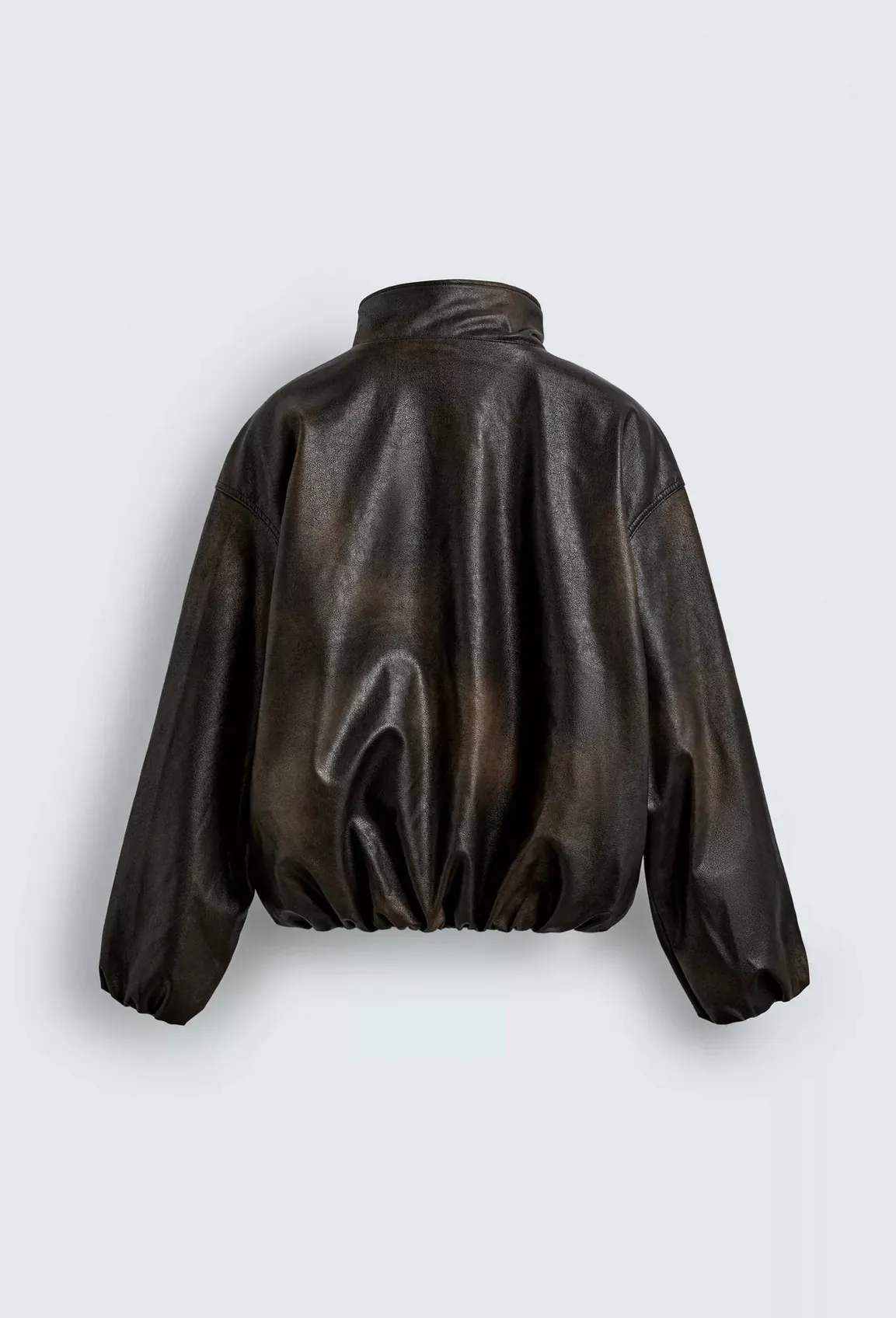 Washed Leather Effect Jacket — back view