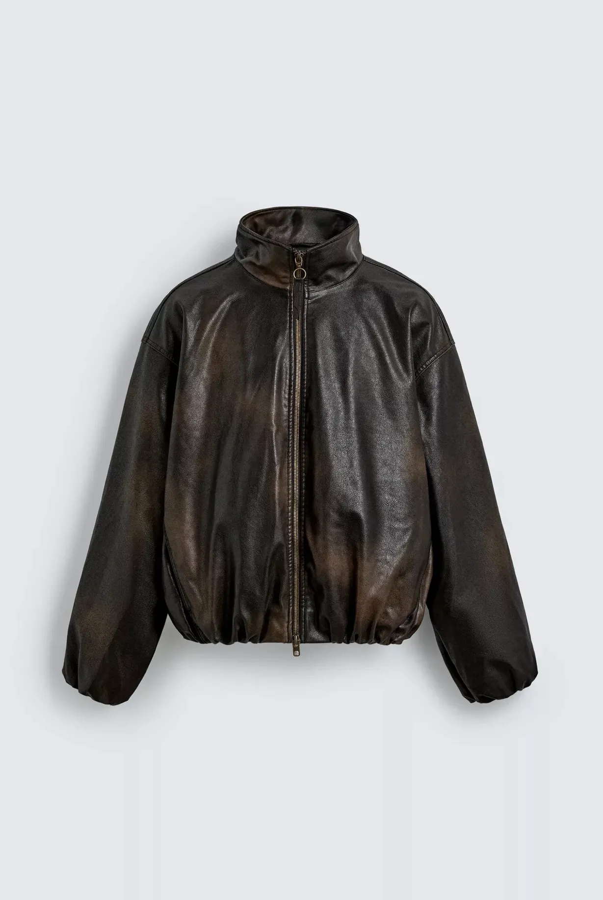 Washed Leather Effect Jacket — front view