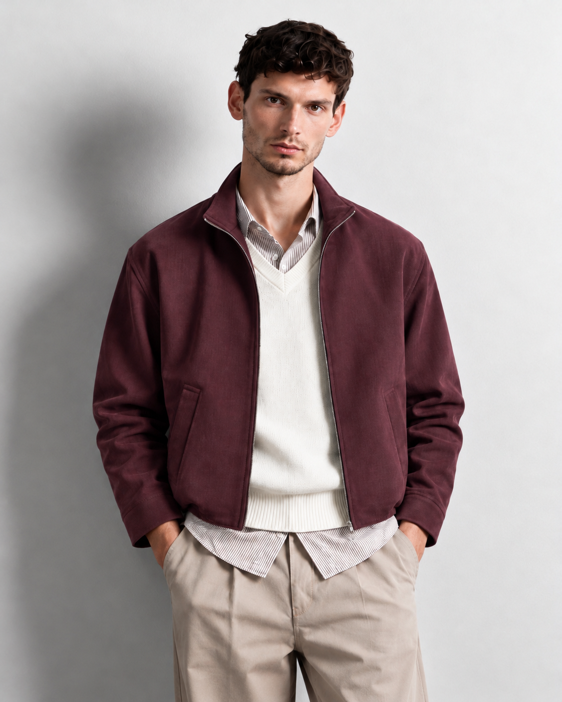Veyron Zip Up Jacket — worn, front