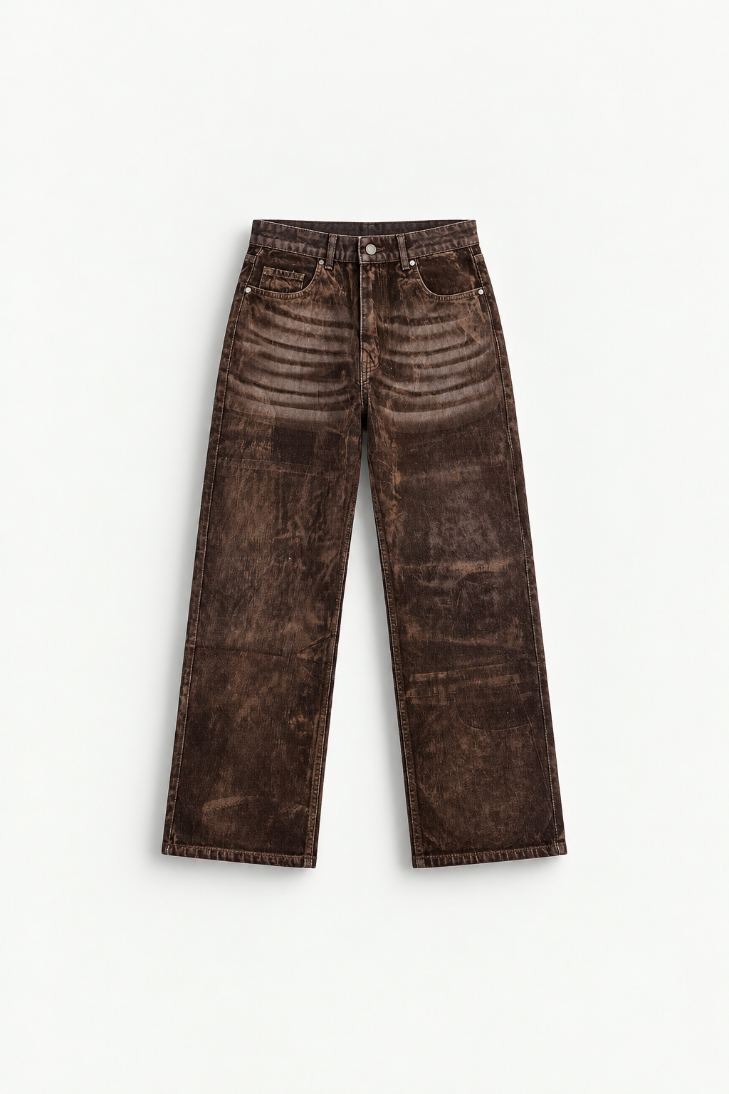 Vintage Washed Suede Baggy Jeans — detail