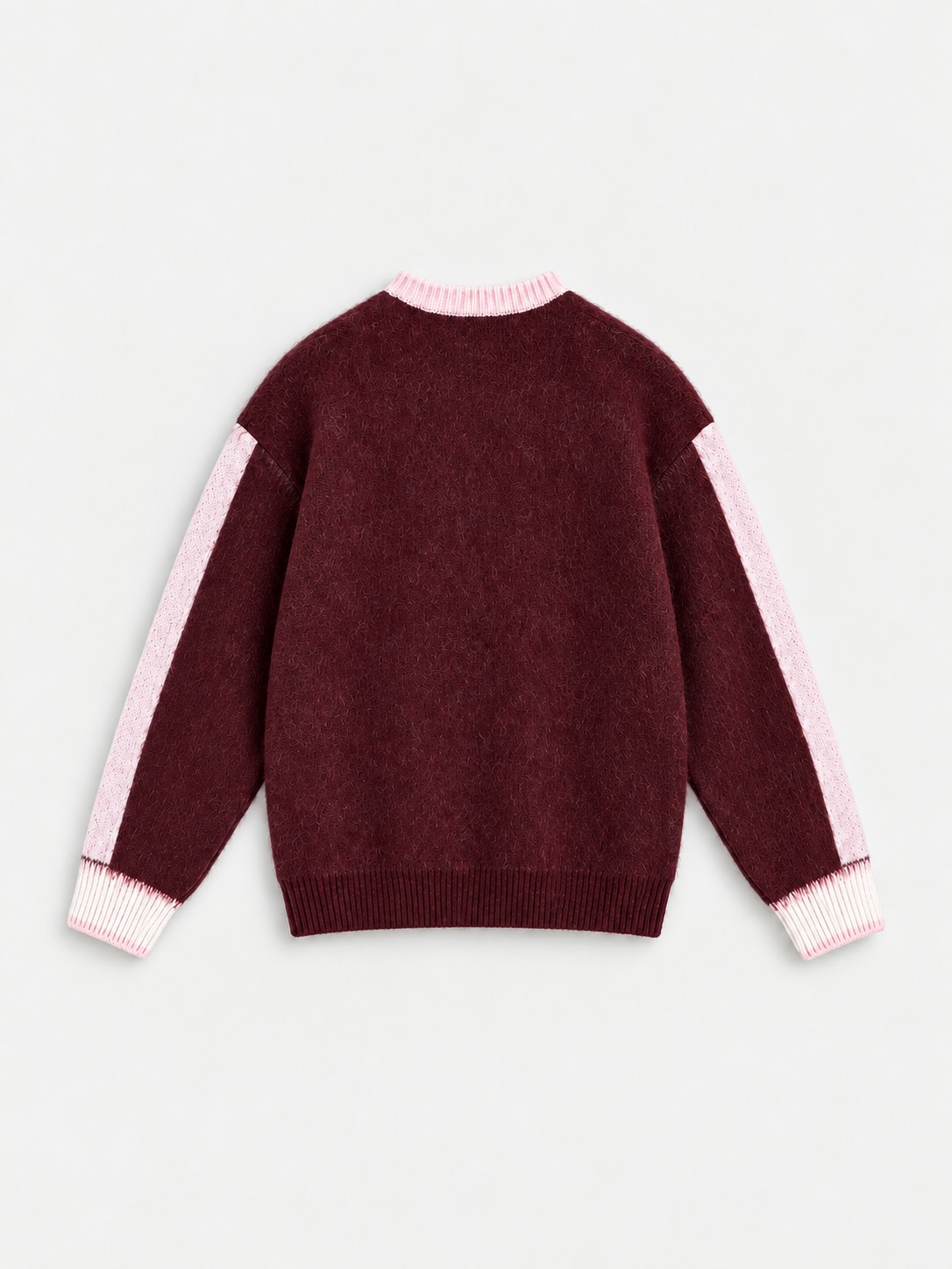 Contrast Panel Graphic Knit Sweater — detail