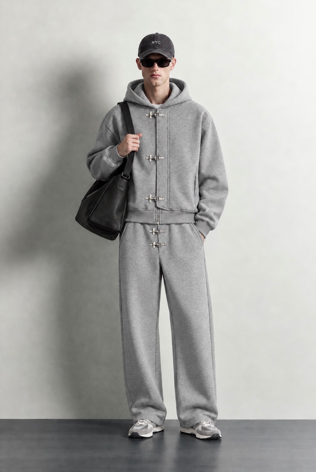 Toggle Fastening Hooded Jacket — worn, front