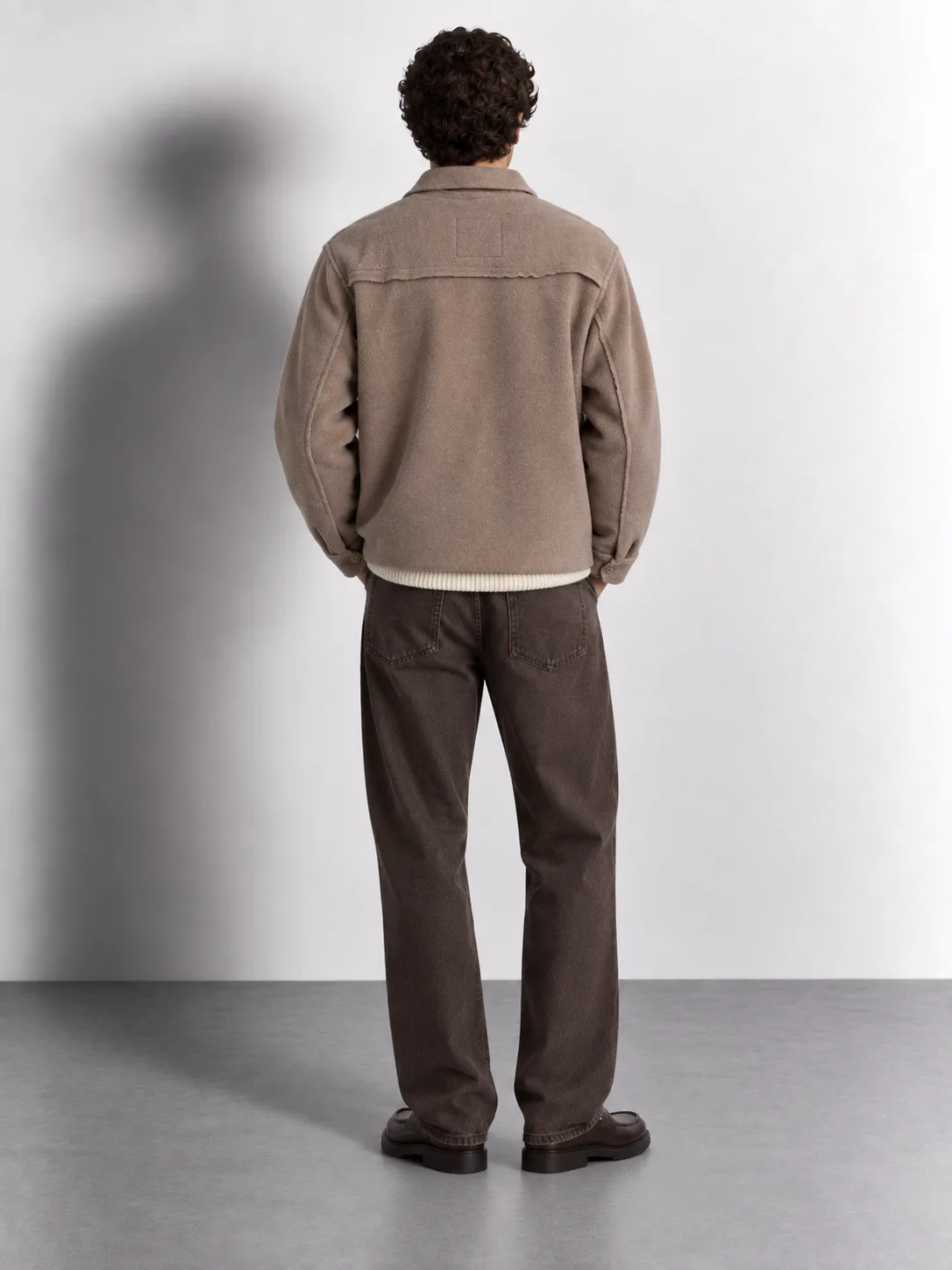 Brushed Wool-effect Overshirt — worn, back