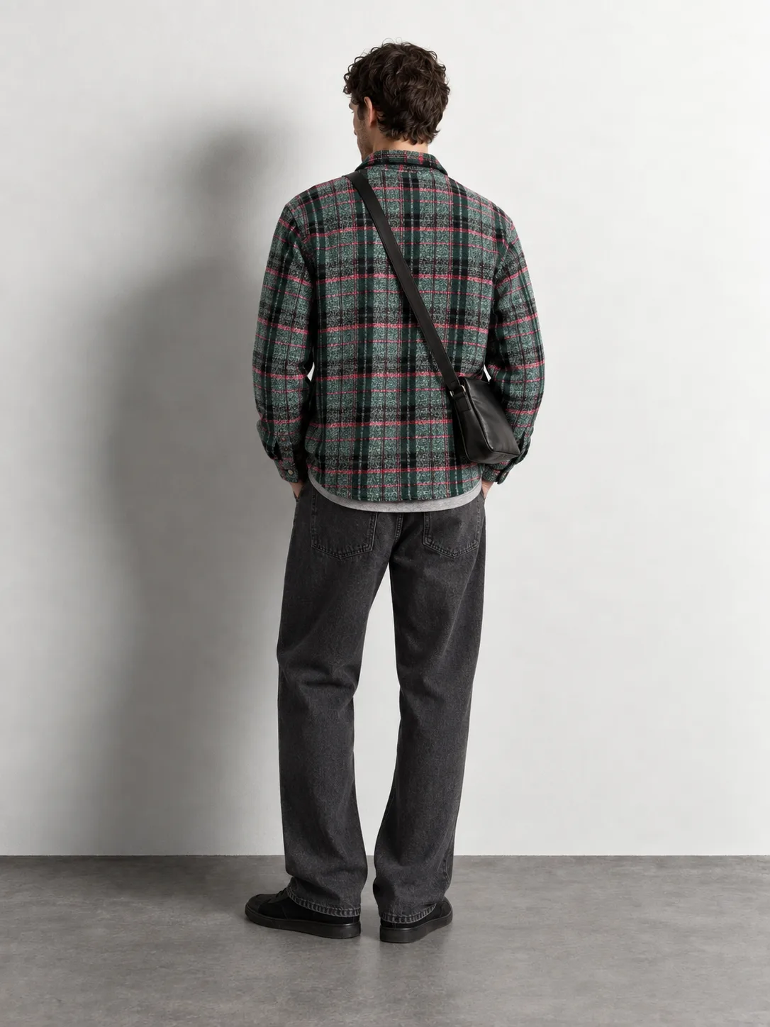 Highland Tartan Overshirt — worn, back