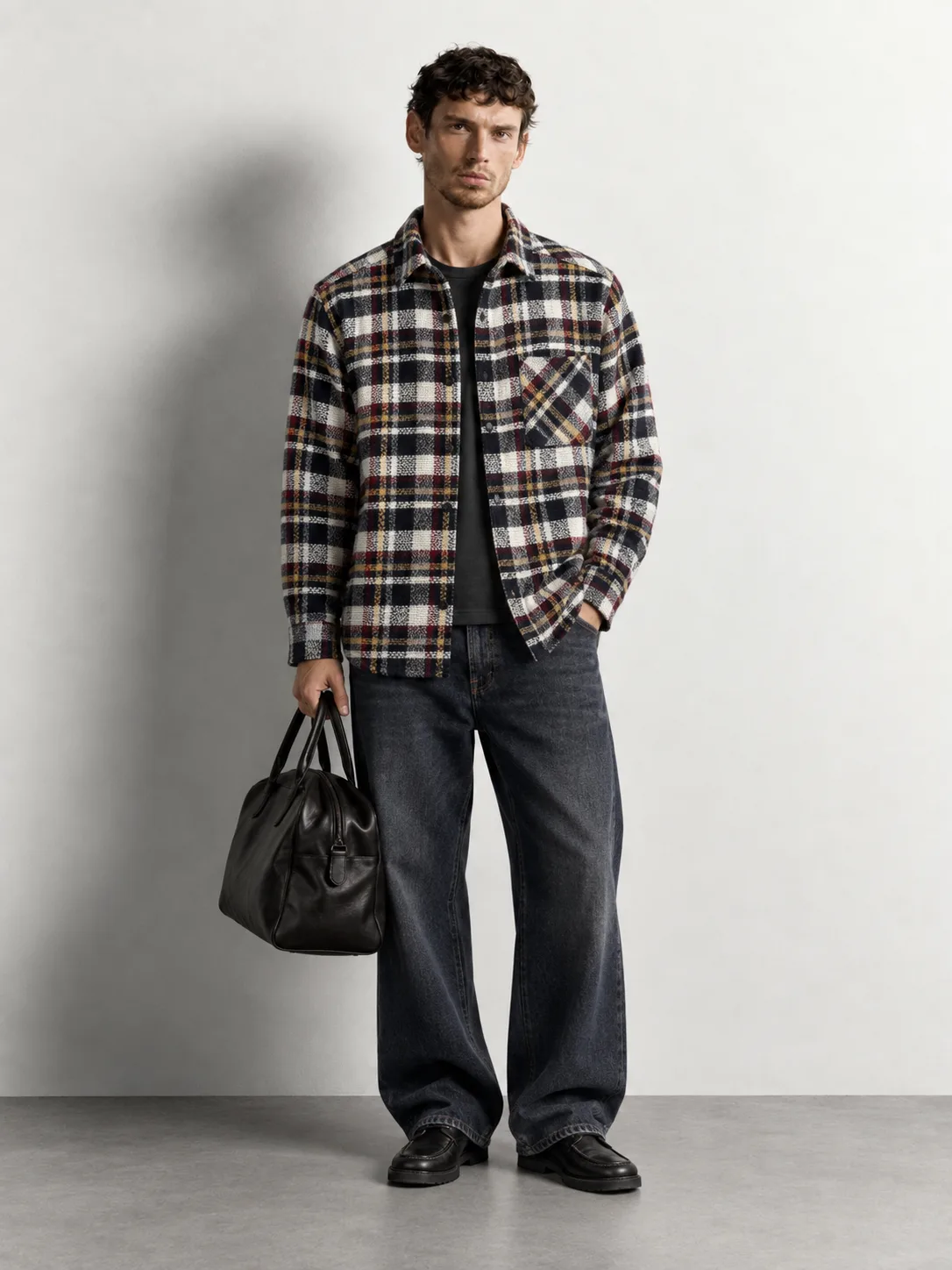 Heritage Tartan Overshirt — worn, front