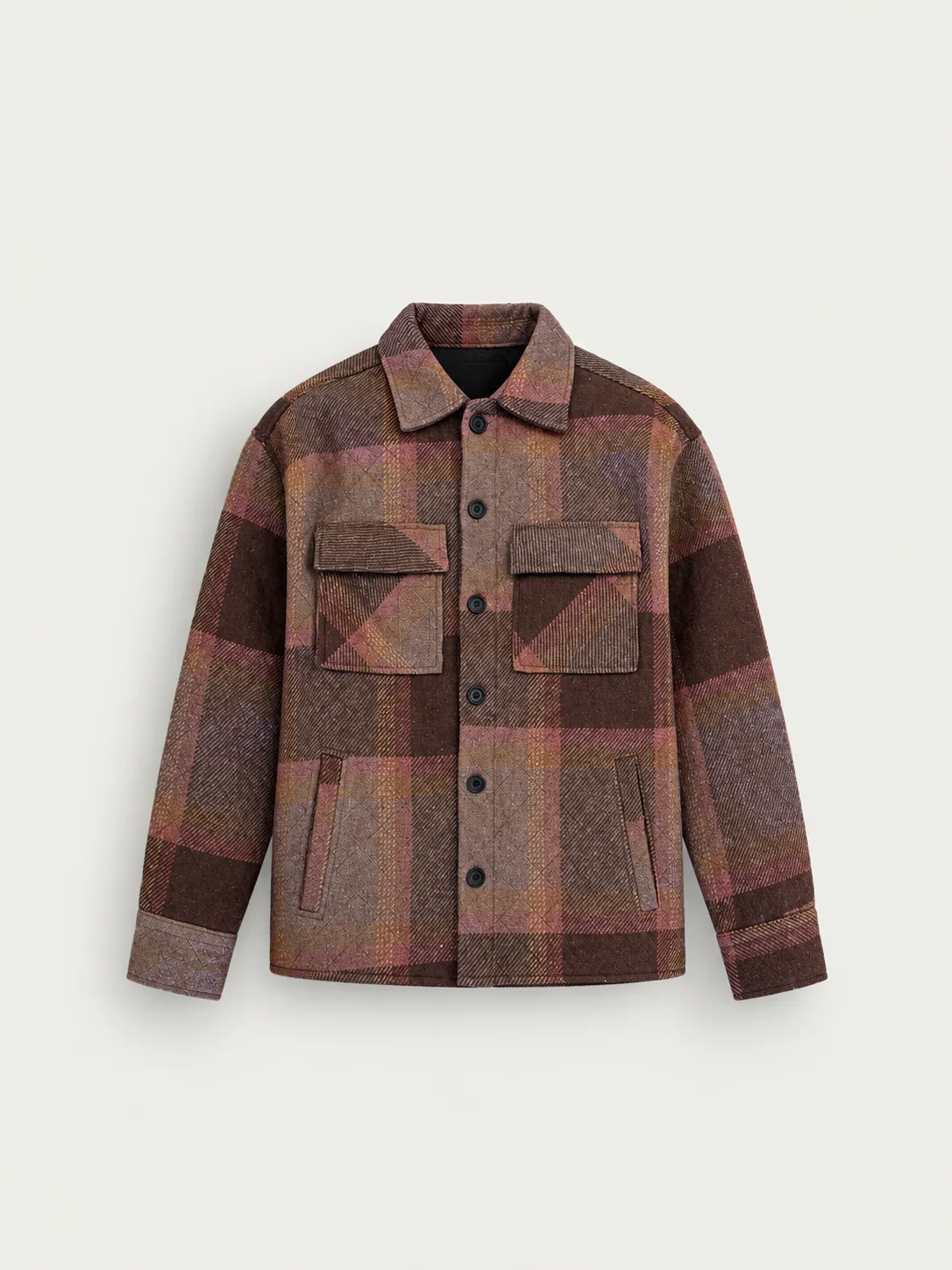 Oversized Plaid Wool-blend Overshirt — detail