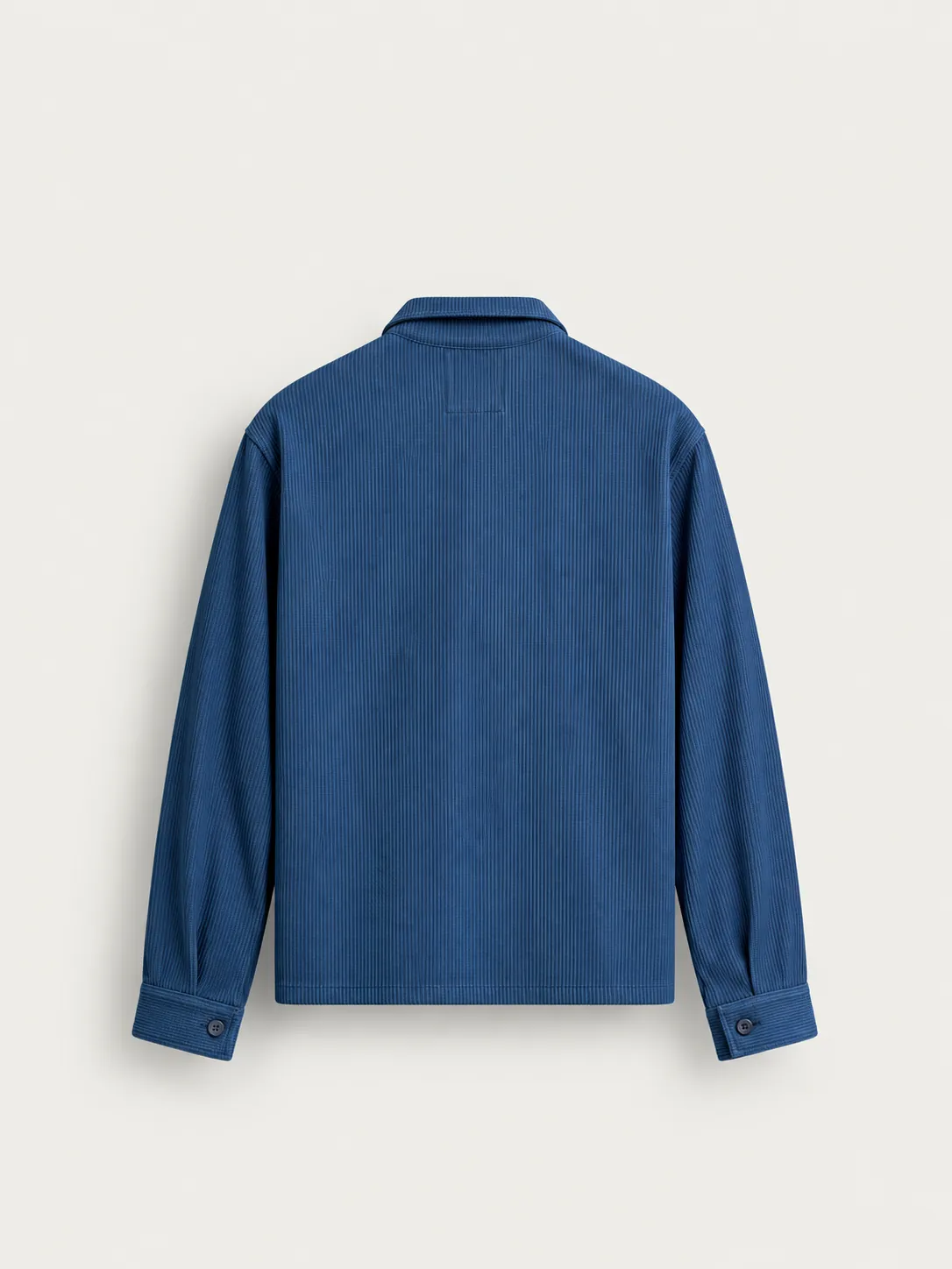 Ribbed Double Pocket Overshirt Deep Blue — detail