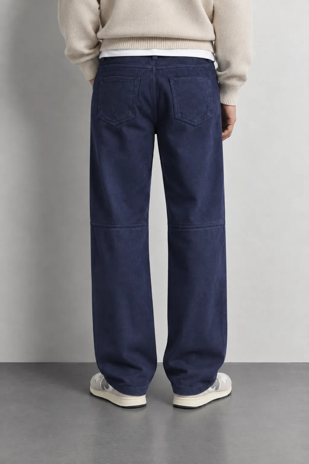 Suede Panel Wide-leg Pants — worn, back