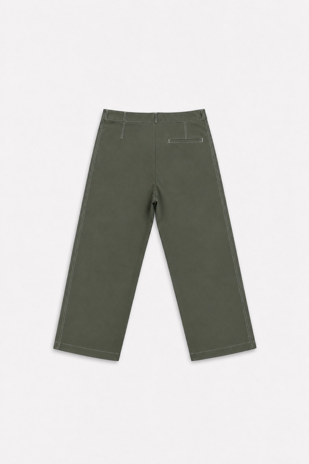 Contrast Stitch Pleated Trousers — detail