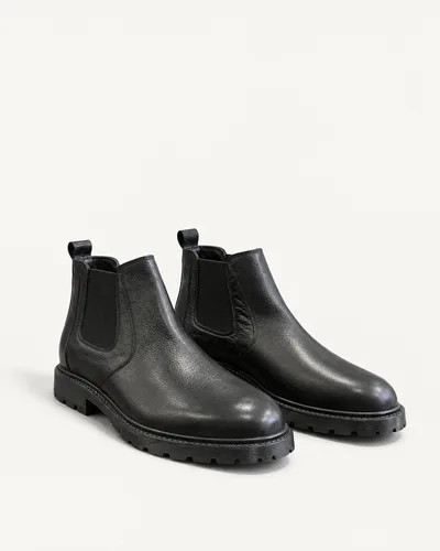 Lug-sole Leather Chelsea Boots — front