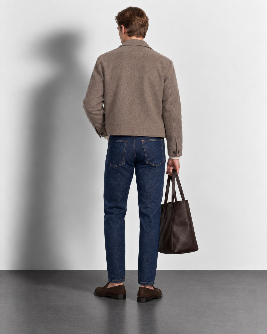 Deep Navy Slim Jeans — worn, back