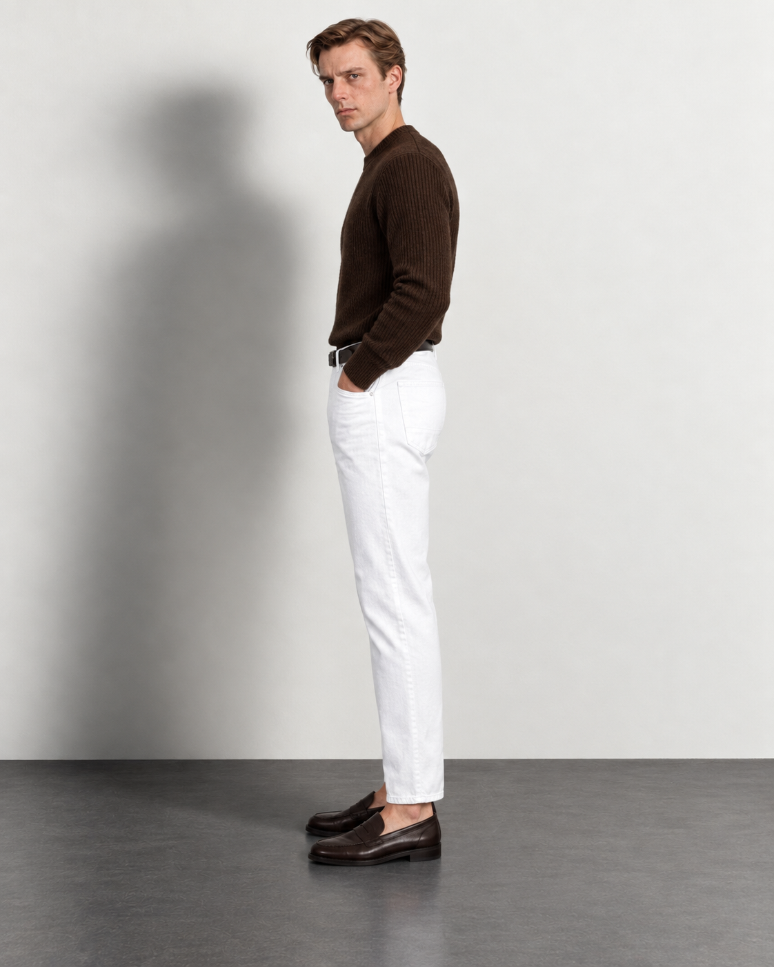 Pure White Slim Jeans — detail