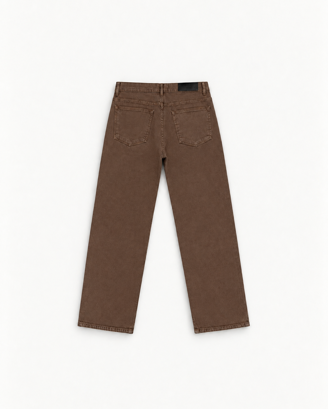 Dark Brown Straight Fit Jeans — back view