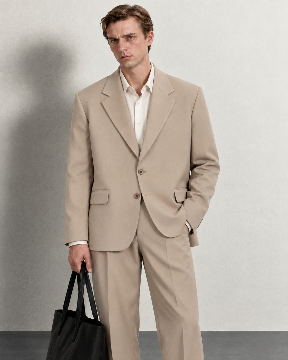 Relaxed Fit Suit — worn, close-up