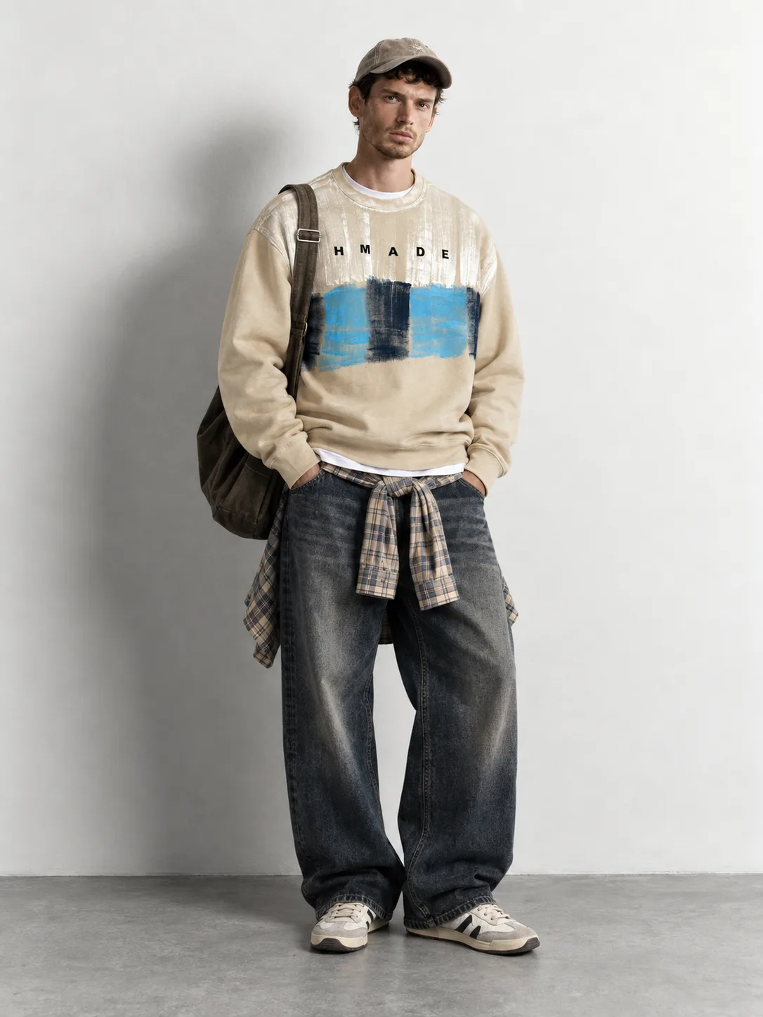 Abstract Brushstroke Sweatshirt — worn, front