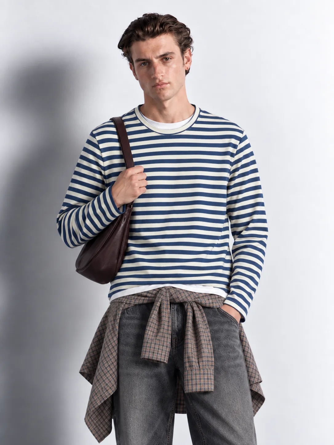 Breton Stripe Long Sleeve — worn, close-up