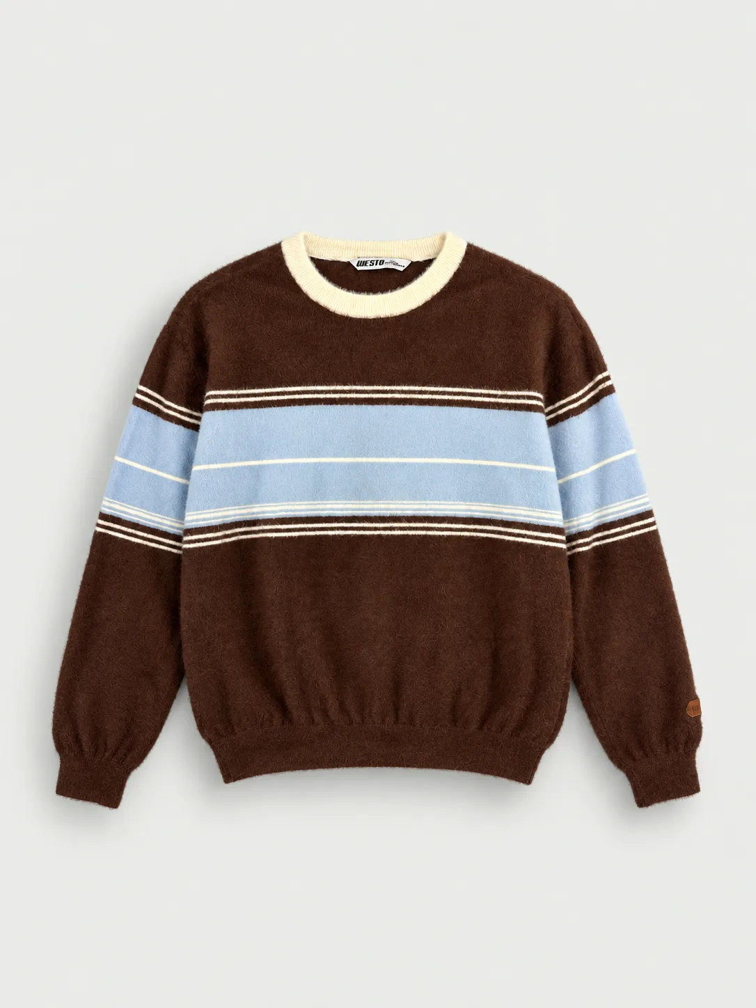 Brushed Colour Block Knit Sweater — detail