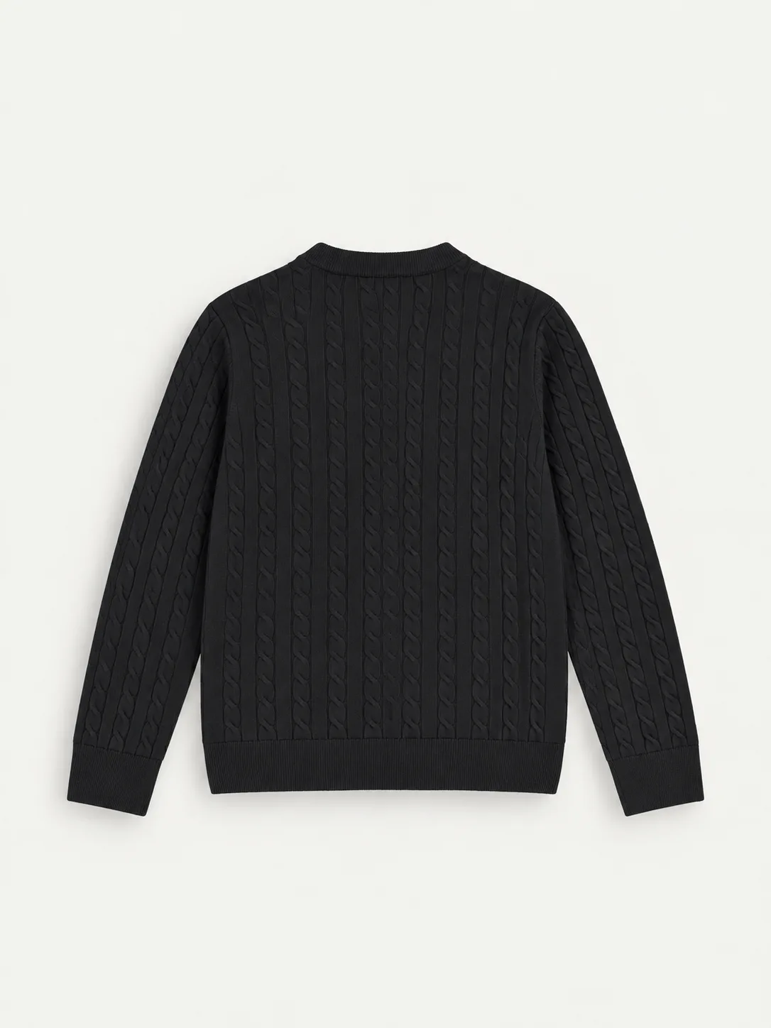 Cable Knit Crewneck Sweater — detail