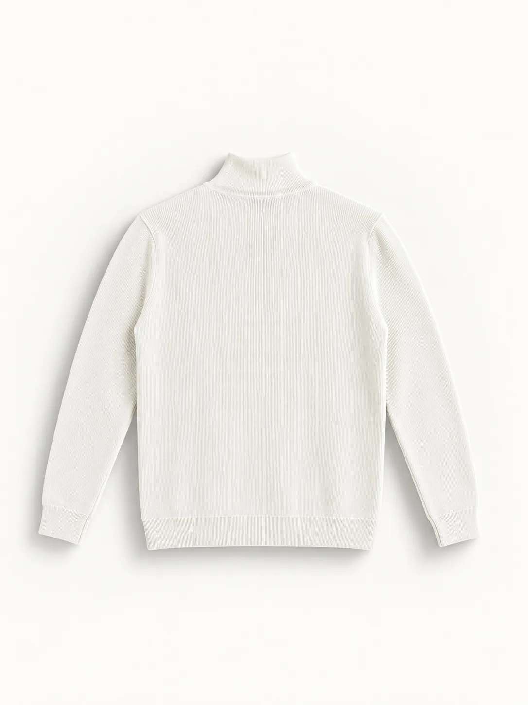 Half-Zip Mock Neck Knit Sweater — back view