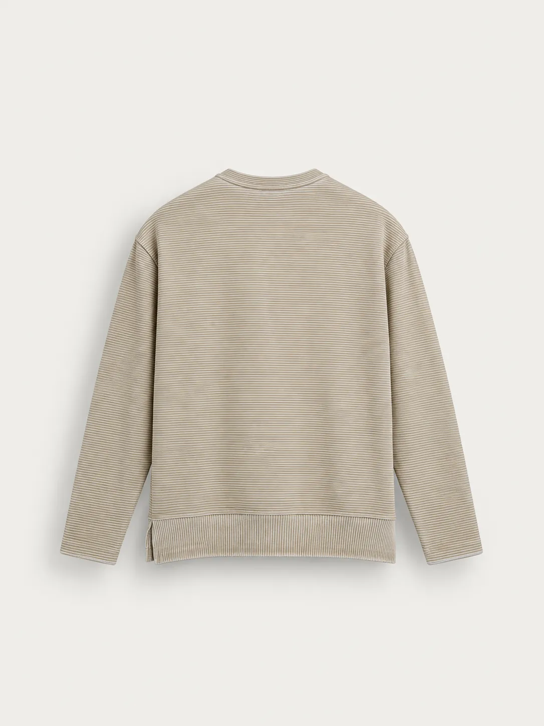 Horizontal Ribbed Drop Shoulder Sweater — back view