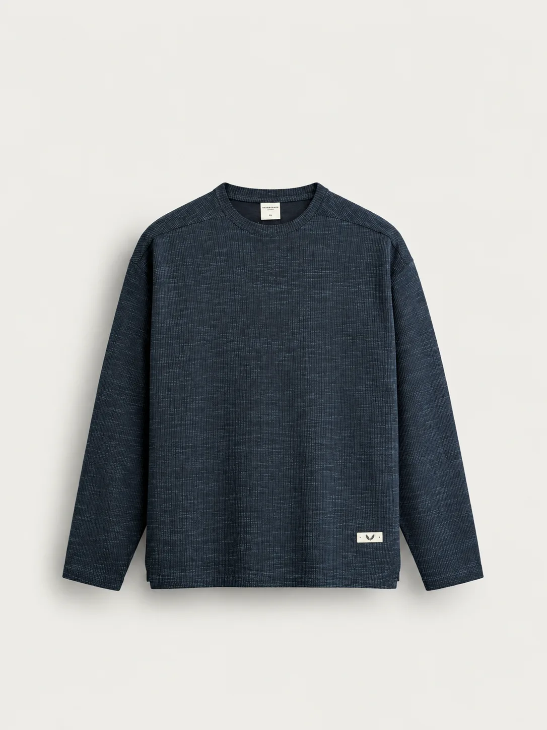 Melange Knit Crewneck Sweater — front view