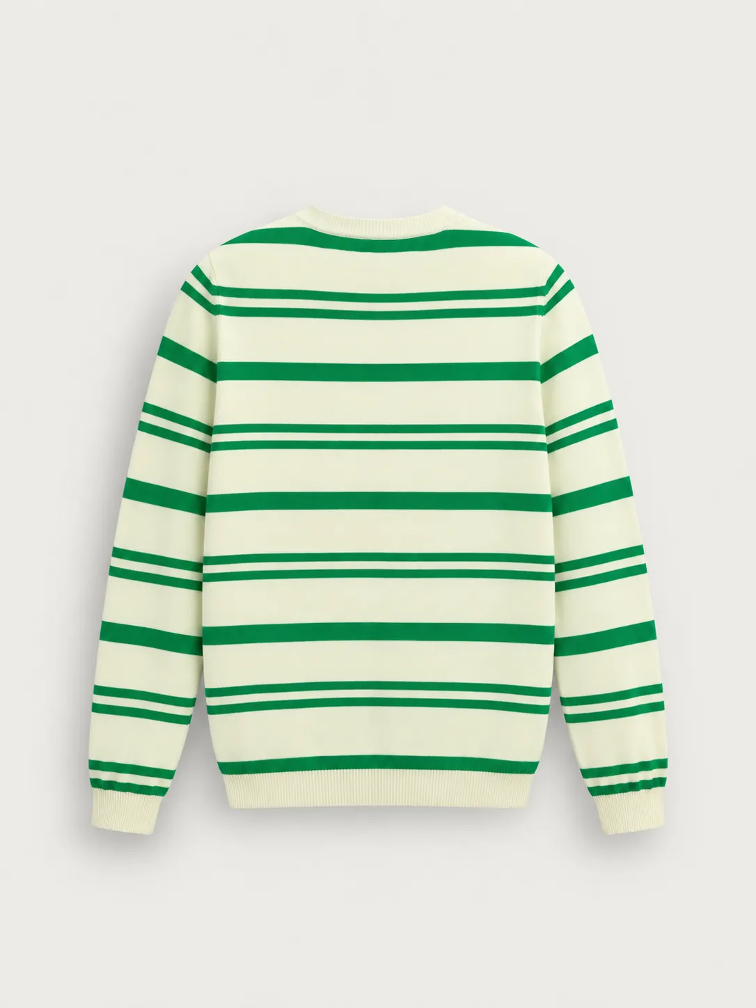 Multi-stripe Crewneck Knit Sweater — detail