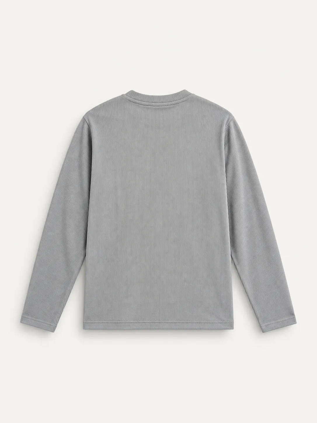 Panelled Ribbed Crewneck Sweater — back view