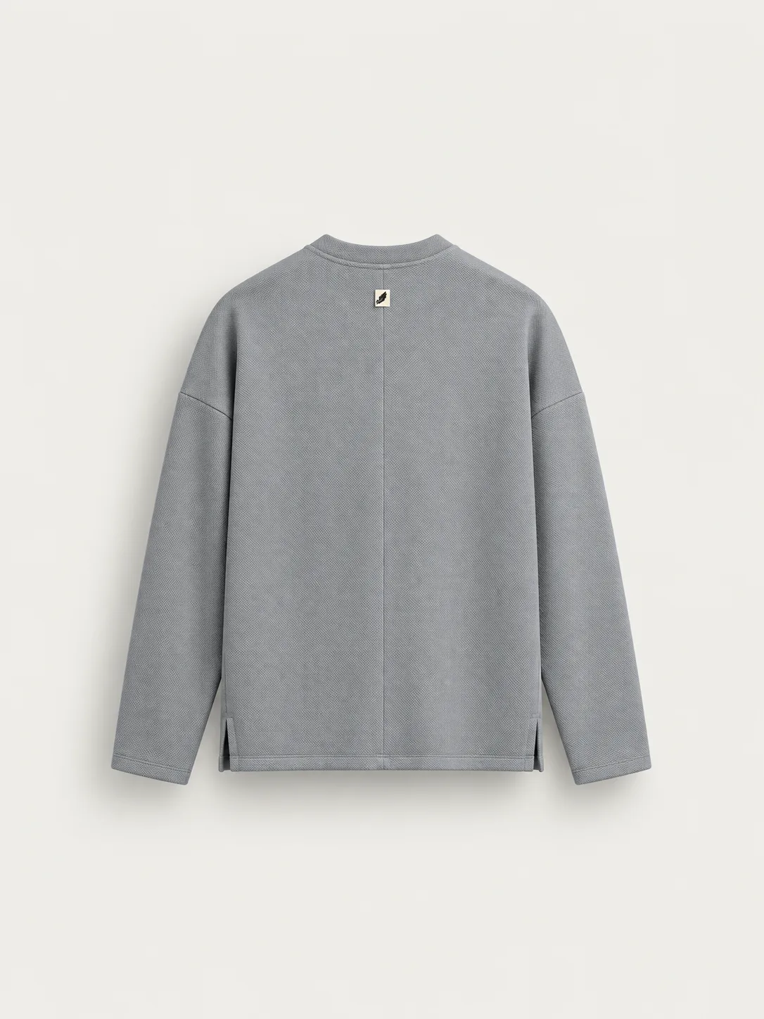 Pique Texture Crewneck Sweater — back view