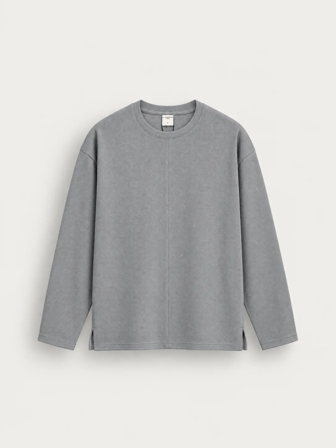 Pique Texture Crewneck Sweater — front view