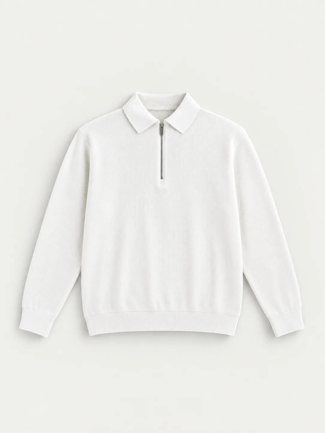 Quarter-Zip Knit Polo Sweater — detail