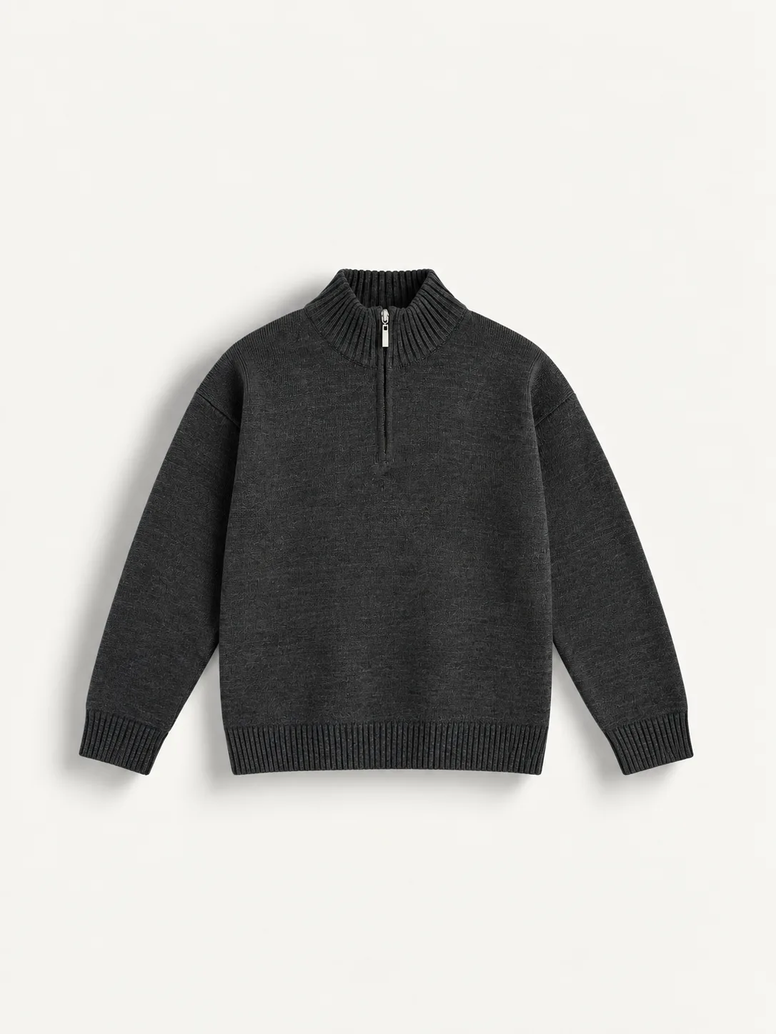 Quarter-Zip Mock Neck Knit Sweater — detail