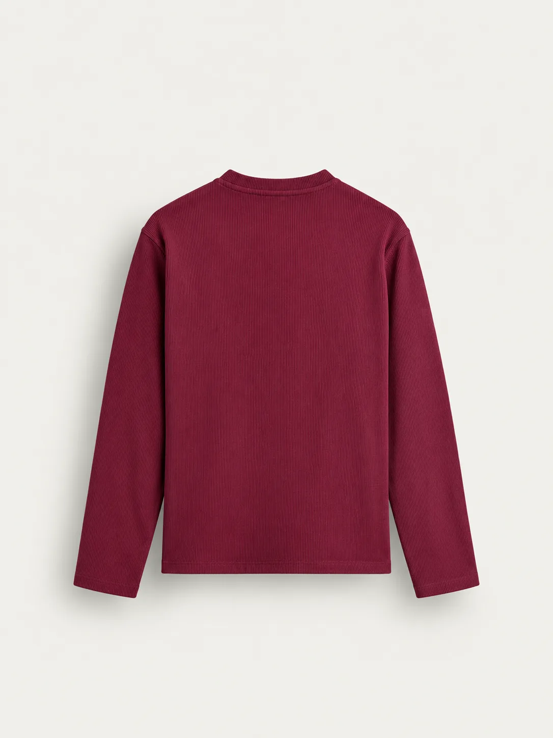 Ribbed Long Sleeve Crewneck — back view